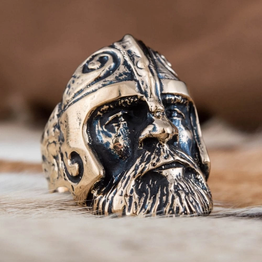 Bague Tête De Guerrier Viking En Bronze 4 Bague Tête De Guerrier Viking En Bronze – Image 2