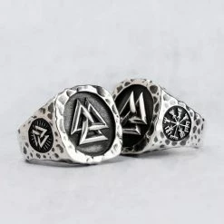 Bague Triangle Valknut 10 Bague Triangle Valknut -vêtements Soldes Magasin bague trois triangles valknut