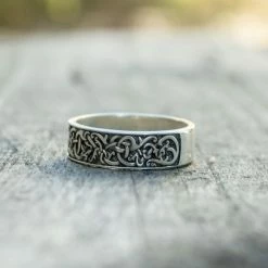Anneau Viking Entrelacé En Argent -vêtements Soldes Magasin bague vague viking