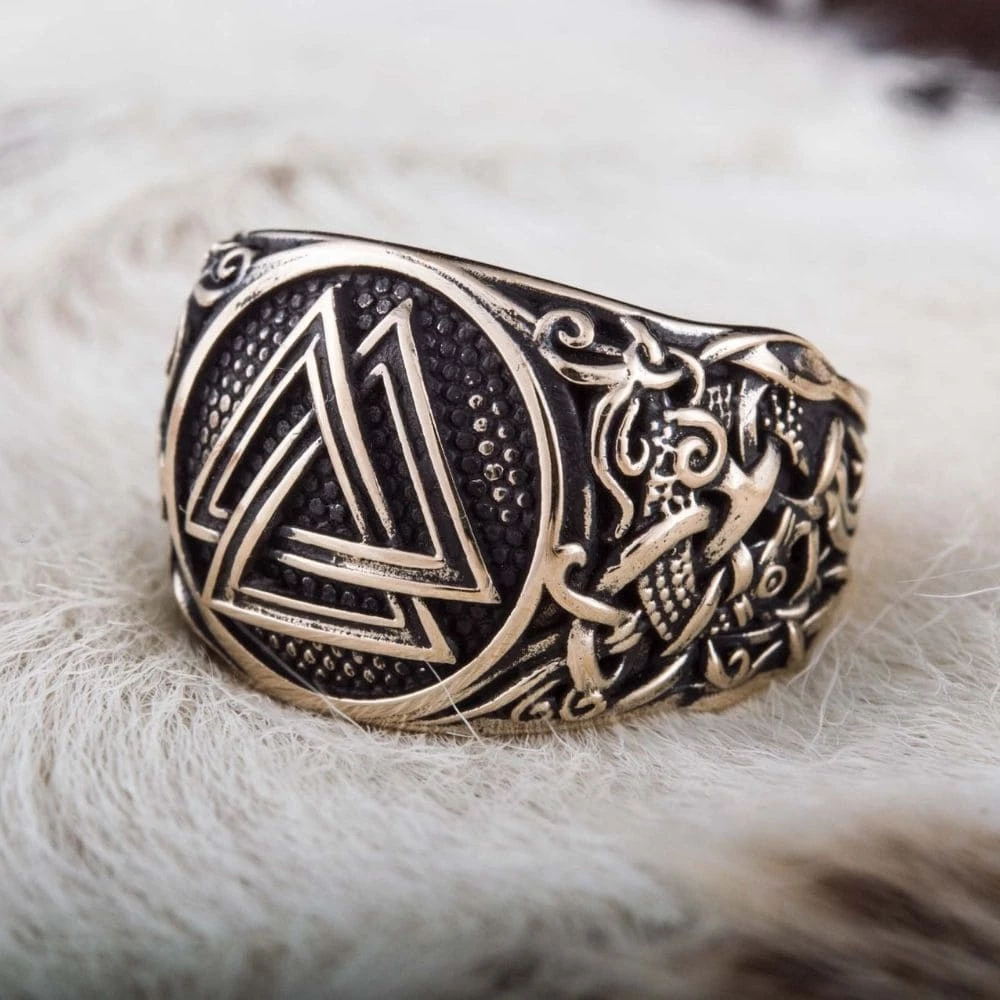 Bague Valknut En Bronze Style De Mammen 5 Bague Valknut En Bronze Style De Mammen – Image 3