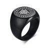 Bague Guerrier D'Odin -vêtements Soldes Magasin bague valknut noire