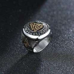 Bague Valknut En Acier 12 Bague Valknut En Acier -vêtements Soldes Magasin bague valknut runique