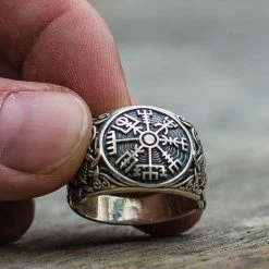 Bague Vegvisir En Argent Décorée Du Style De Mammen 12 Bague Vegvisir En Argent Décorée Du Style De Mammen -vêtements Soldes Magasin bague vegivisir en argent