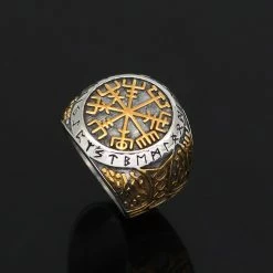 Bague Vegvisir En Acier 11 Bague Vegvisir En Acier -vêtements Soldes Magasin bague vegvisir d acier