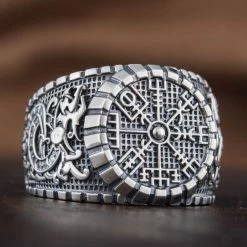 Bague Vegvisir En Argent -vêtements Soldes Magasin bague vegvisir dargent
