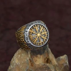 Bague Vegvisir En Acier 12 Bague Vegvisir En Acier -vêtements Soldes Magasin bague vegvisir en acier
