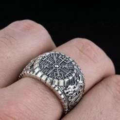 Bague Vegvisir En Argent -vêtements Soldes Magasin bague vegvisir en argent