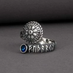 Bague Vegvisir En Argent Avec Pierre Bleue 9 Bague Vegvisir En Argent Avec Pierre Bleue -vêtements Soldes Magasin bague vegvisir en argent avec pierre bleue