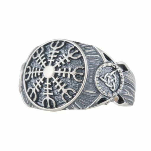 Bague Aegishjalmur En Argent -vêtements Soldes Magasin bague viking aegishjalmur argent
