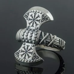 Bague Viking Hache De Guerre En Argent 7 Bague Viking Hache De Guerre En Argent -vêtements Soldes Magasin bague viking argent homme hache