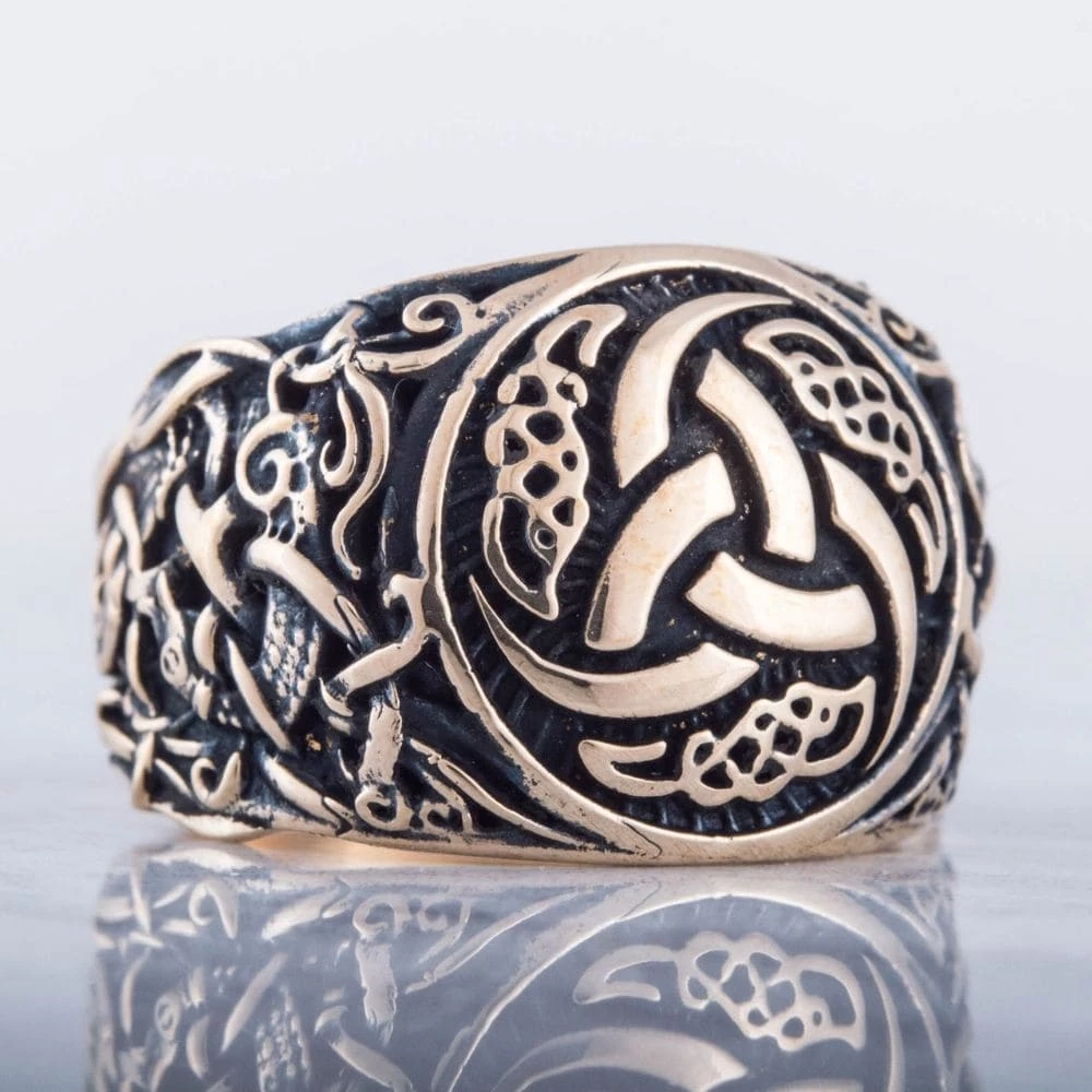 Bague Cornes D'Odin En Bronze Massif 7 Bague Cornes D'Odin En Bronze Massif – Image 5