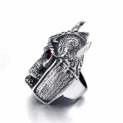 Bague Tête De Squelette Viking 8 Bague Tête De Squelette Viking -vêtements Soldes Magasin bague viking casque corne