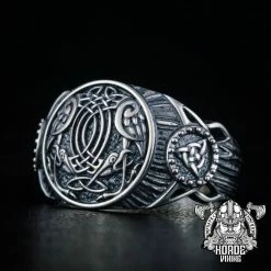 Bague Viking Corbeaux Entrelacés En Argent 10 Bague Viking Corbeaux Entrelacés En Argent -vêtements Soldes Magasin bague viking corbeau argent