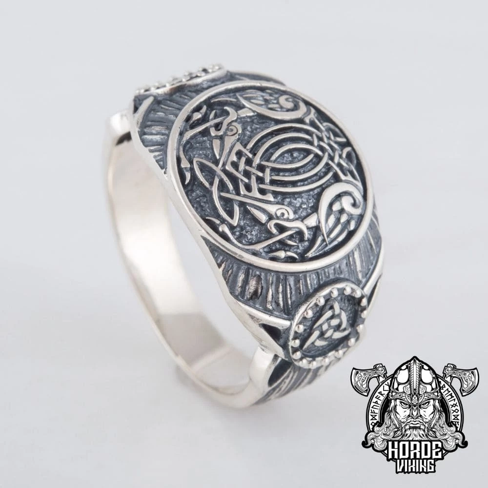 Bague Viking Corbeaux Entrelacés En Argent 7 Bague Viking Corbeaux Entrelacés En Argent – Image 5