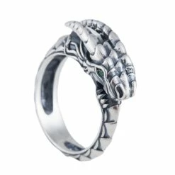 Bague Viking Tête De Dragon En Argent