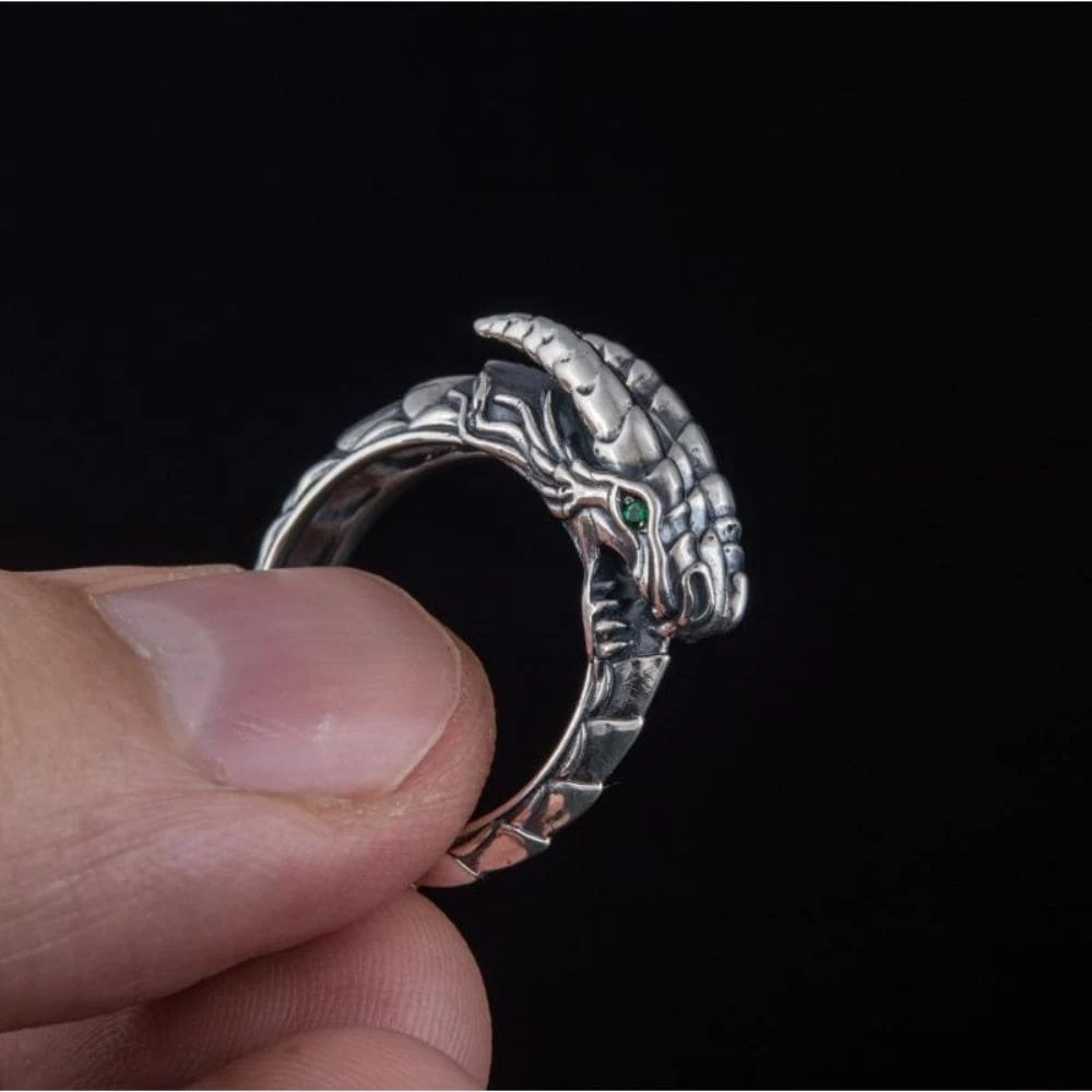 Bague Viking Tête De Dragon En Argent 6 Bague Viking Tête De Dragon En Argent – Image 4