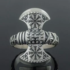 Bague Viking Hache De Guerre En Argent 8 Bague Viking Hache De Guerre En Argent -vêtements Soldes Magasin bague viking en argent en forme de hache
