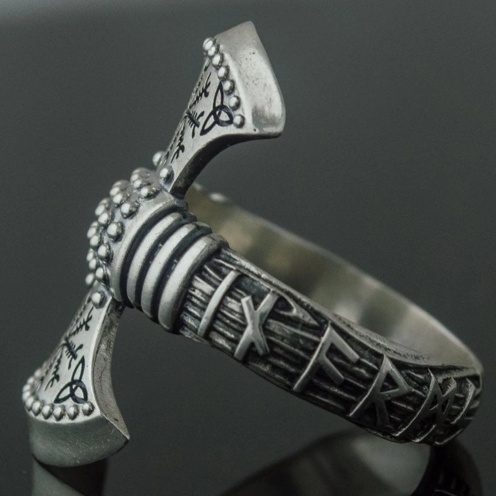 Bague Viking Hache De Guerre En Argent 6 Bague Viking Hache De Guerre En Argent – Image 4