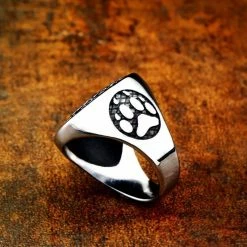 Bague Patte De Loup Runique 11 Bague Patte De Loup Runique -vêtements Soldes Magasin bague viking loup runique