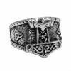 Bague Marteau Viking En Acier 2 Bague Marteau Viking En Acier -vêtements Soldes Magasin bague viking marteau acier