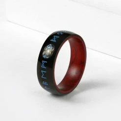 Anneau Runique Noir Et Rouge 15 Anneau Runique Noir Et Rouge -vêtements Soldes Magasin bague viking noir et rouge 2