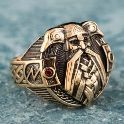 Chevalière D'Odin En Bronze 9 Chevalière D'Odin En Bronze -vêtements Soldes Magasin bague viking odin en bronze