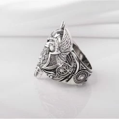 Bague Du Dieu Odin En Argent 13 Bague Du Dieu Odin En Argent -vêtements Soldes Magasin bague viking tete odin
