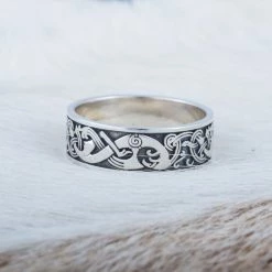 Anneau Viking Au Motifs Torsadés En Argent -vêtements Soldes Magasin bague viking torsadee