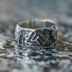 Anneau Viking Valknut 6 Anneau Viking Valknut -vêtements Soldes Magasin bague viking valknut acier