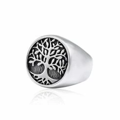 Bague Viking Yggdrasil En Acier