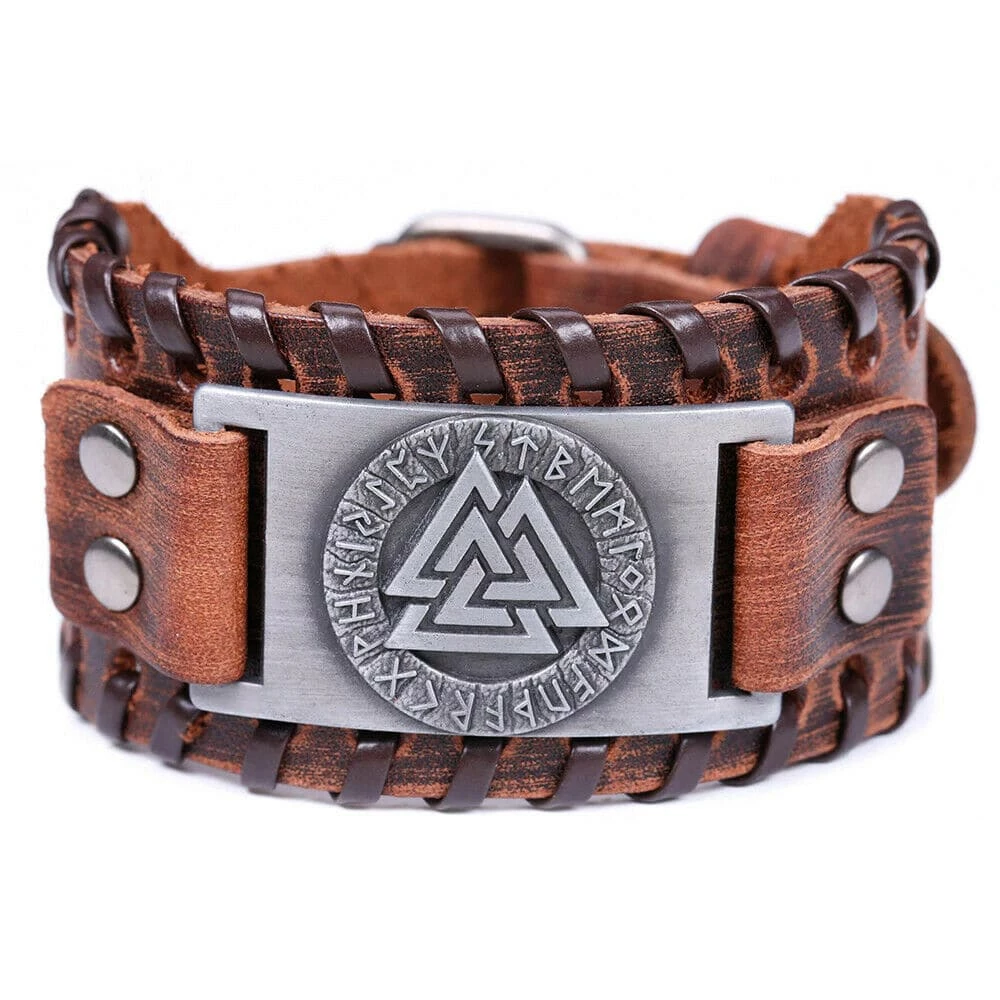 Bracelet Symbole Valknut En Cuir 6 Bracelet Symbole Valknut En Cuir – Image 4