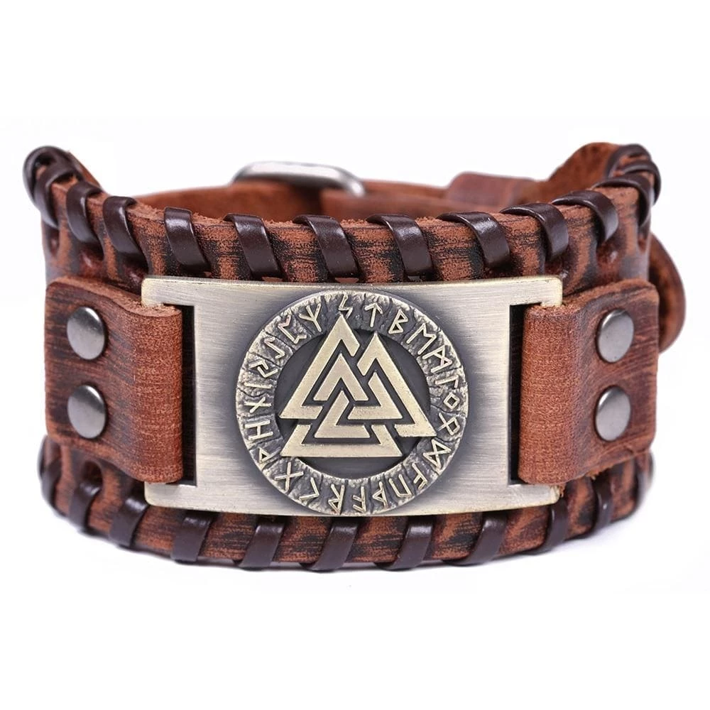 Bracelet Symbole Valknut En Cuir 7 Bracelet Symbole Valknut En Cuir – Image 5