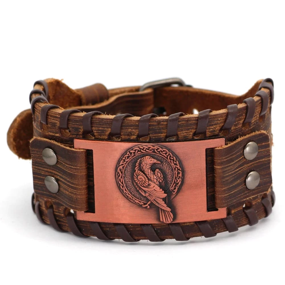 Bracelet Corbeau Viking En Cuir 5 Bracelet Corbeau Viking En Cuir – Image 3