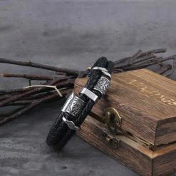 Bracelet Perles Vikings En Cuir -vêtements Soldes Magasin bracelet cuir pour homme viking