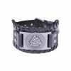 Bracelet Symbole Valknut En Cuir 1 Bracelet Symbole Valknut En Cuir -vêtements Soldes Magasin bracelet cuir viking argente