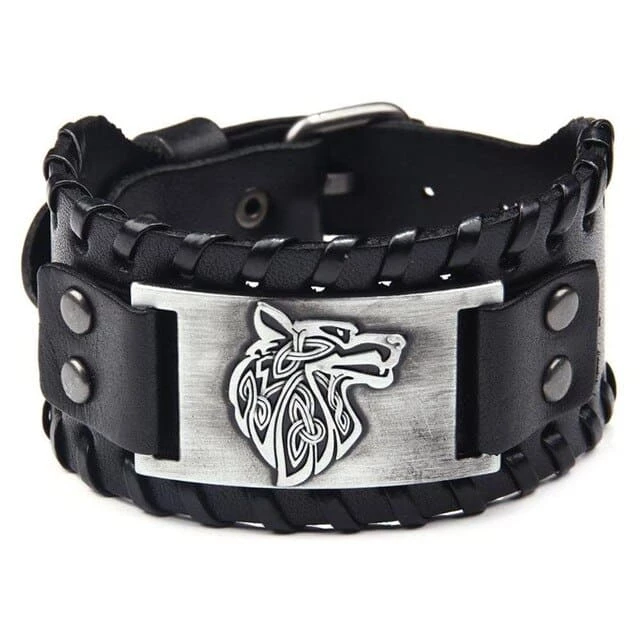 Bracelet Viking Brassard Du Loup En Cuir 3 Bracelet Viking Brassard Du Loup En Cuir