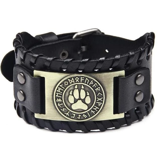 Bracelet Viking Chasseur Loup En Cuir 4 Bracelet Viking Chasseur Loup En Cuir – Image 2