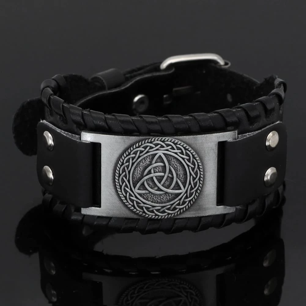 Bracelet Triquetra En Cuir 4 Bracelet Triquetra En Cuir – Image 2