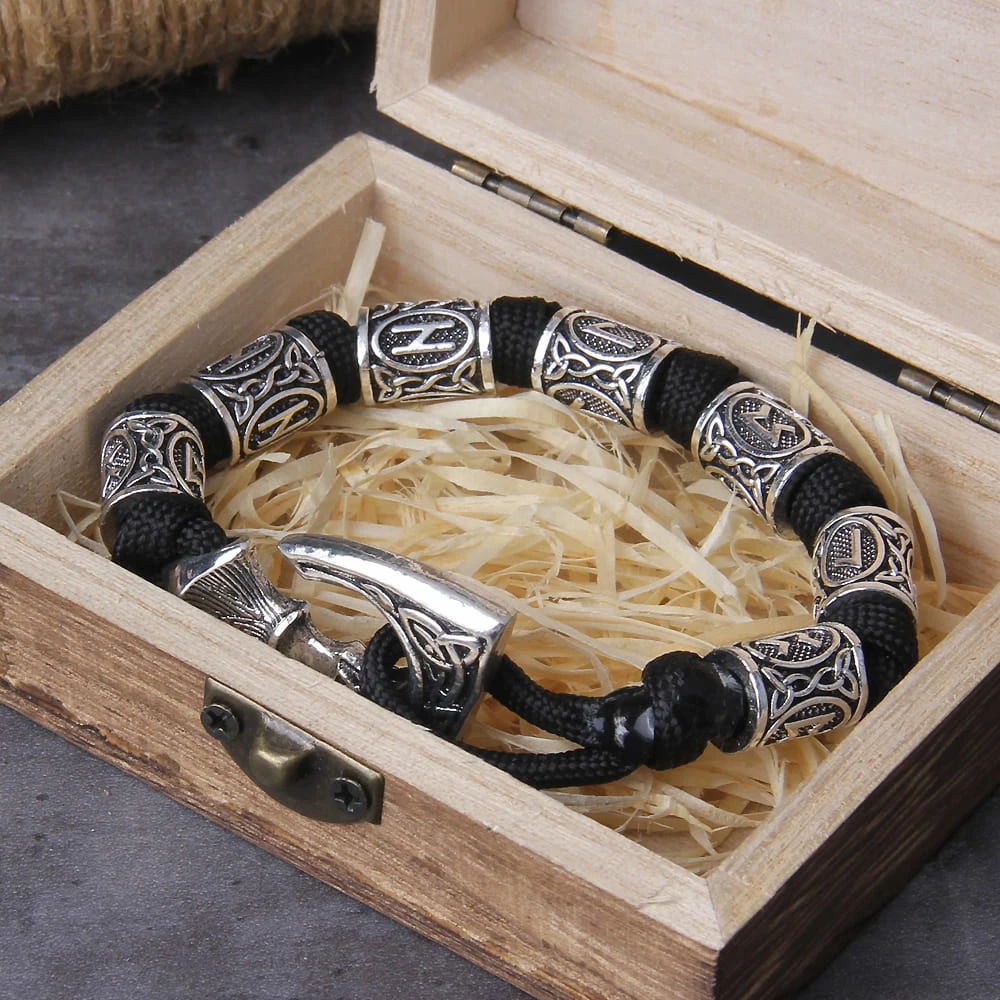 Bracelet Hache Viking Et Perles Runiques 5 Bracelet Hache Viking Et Perles Runiques – Image 3