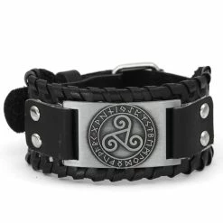 Bracelet Triskel En Cuir