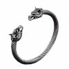 Bracelet Torque Loups Skoll Et Hati 1 Bracelet Torque Loups Skoll Et Hati -vêtements Soldes Magasin bracelet viking loup acier
