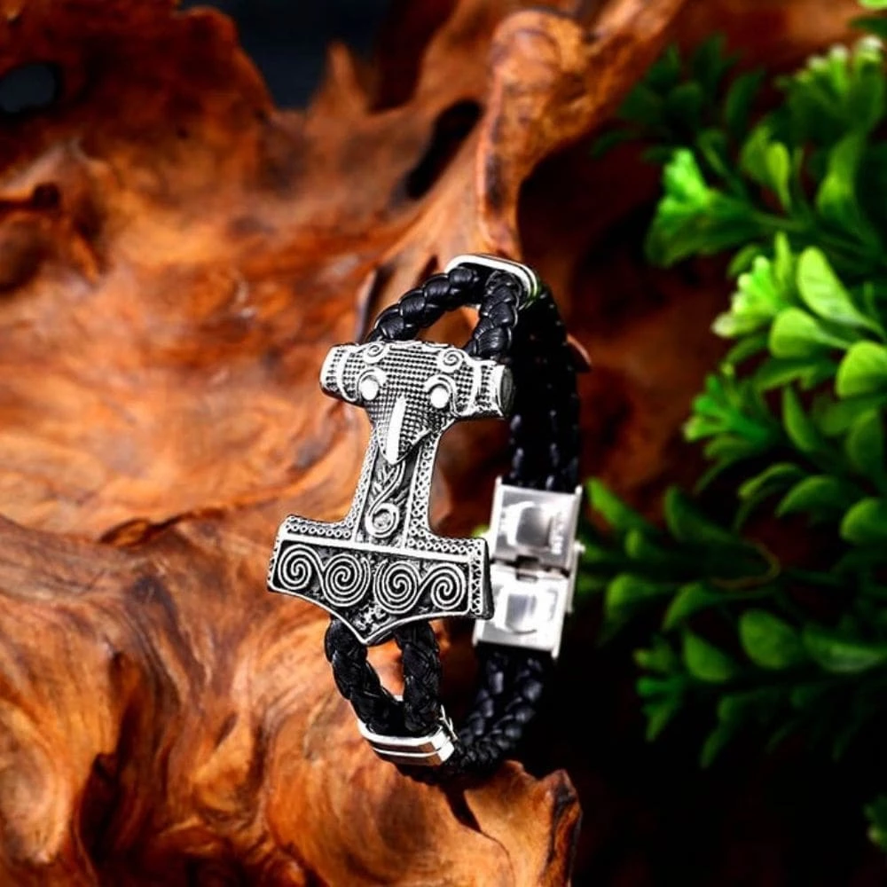 Bracelet Viking Tressé Marteau De Thor 4 Bracelet Viking Tressé Marteau De Thor – Image 2
