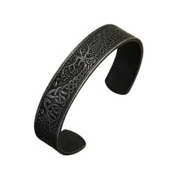 Bracelet Viking Yggdrasil Noir En Acier