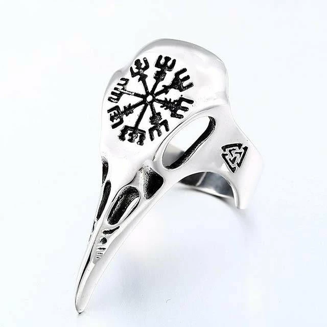 Bague Crâne De Corbeau Vegvisir 3 Bague Crâne De Corbeau Vegvisir