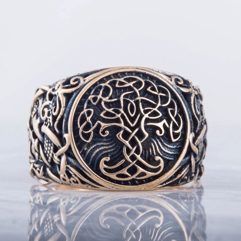 Chevalière Arbre De Vie En Bronze Massif 7 Chevalière Arbre De Vie En Bronze Massif – Image 5