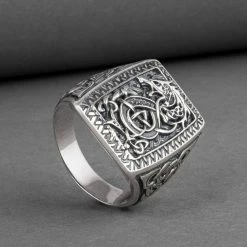 Chevalière Loup Fenrir En Argent 9 Chevalière Loup Fenrir En Argent -vêtements Soldes Magasin chevaliere argent loup fenrir