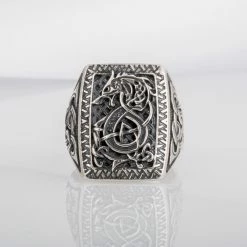 Chevalière Loup Fenrir En Argent 12 Chevalière Loup Fenrir En Argent -vêtements Soldes Magasin chevaliere loup fenrir argent