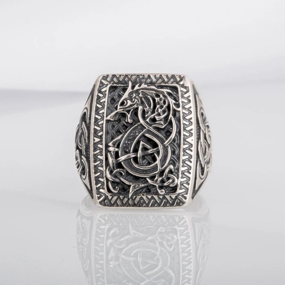 Chevalière Loup Fenrir En Argent 7 Chevalière Loup Fenrir En Argent – Image 5