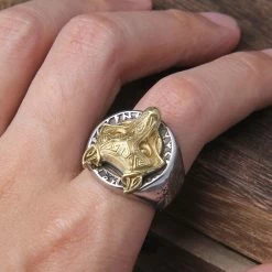 Chevalière Loup Fenrir Doré 14 Chevalière Loup Fenrir Doré -vêtements Soldes Magasin chevaliere loup fenrir dore