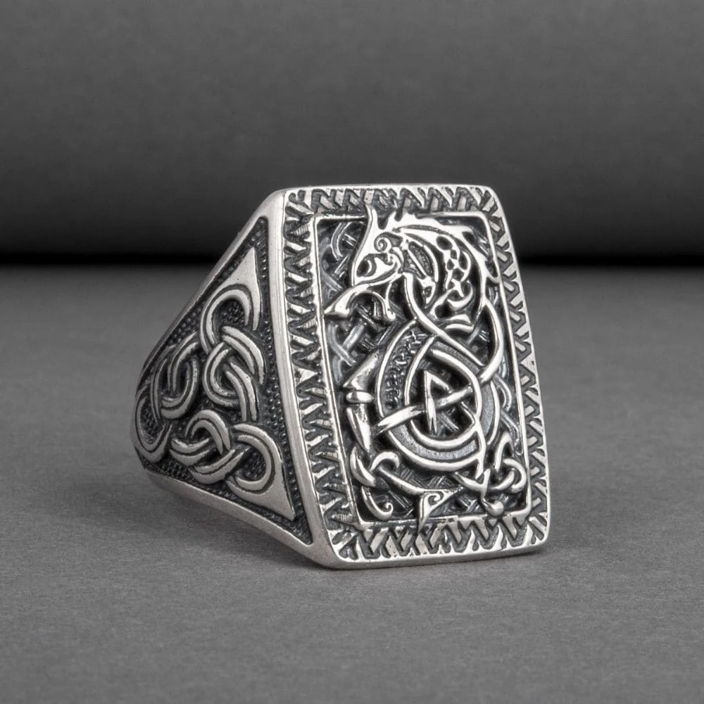 Chevalière Loup Fenrir En Argent 6 Chevalière Loup Fenrir En Argent – Image 4